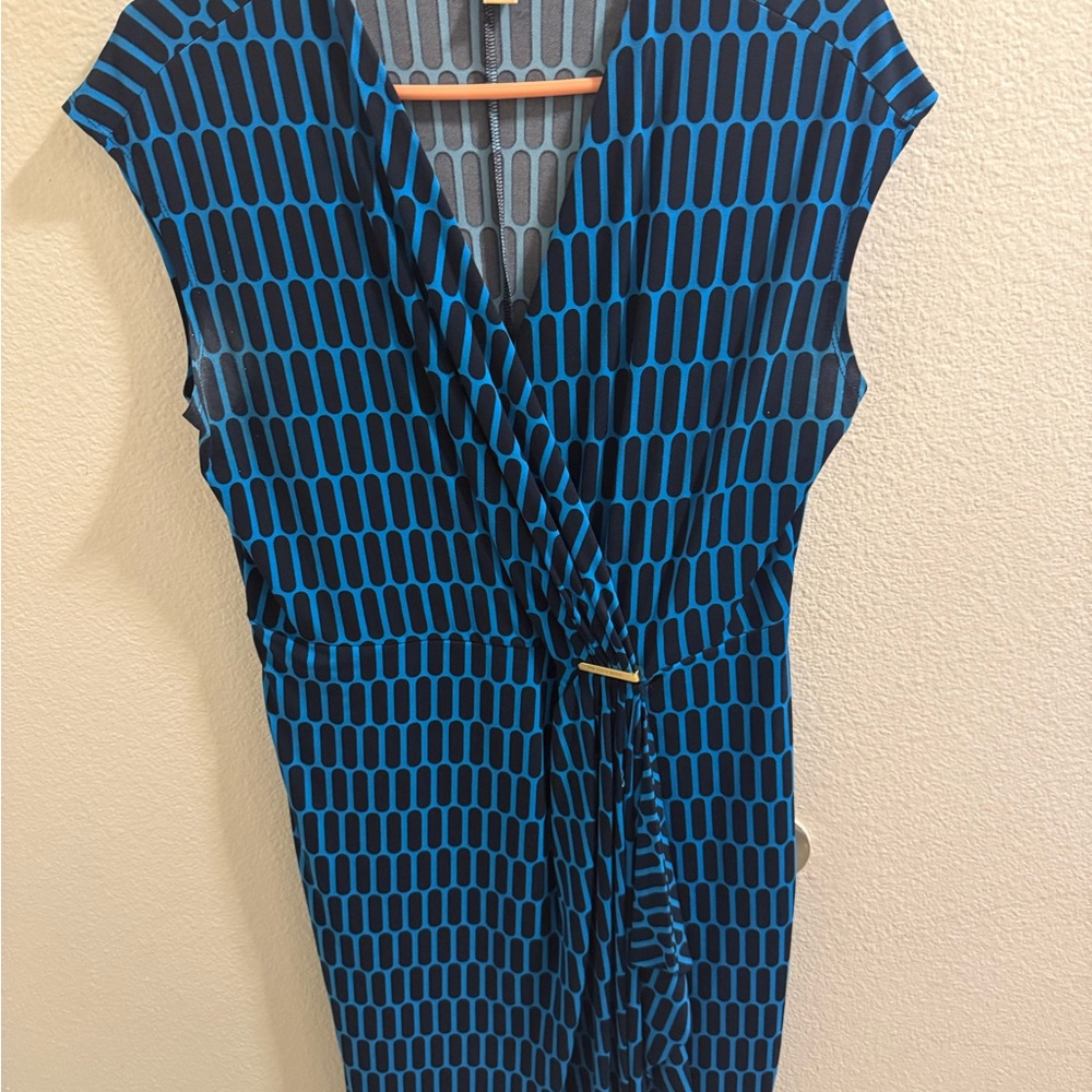 Michael Kors Blue and Black Asymmetrical Dress